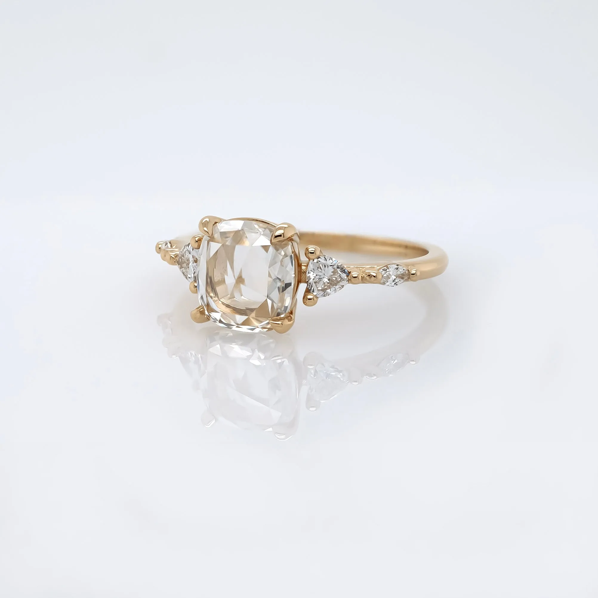 The 'Evelyn' Ring w/ 1.57ct Rose Cut Cushion Lab Grown Diamond