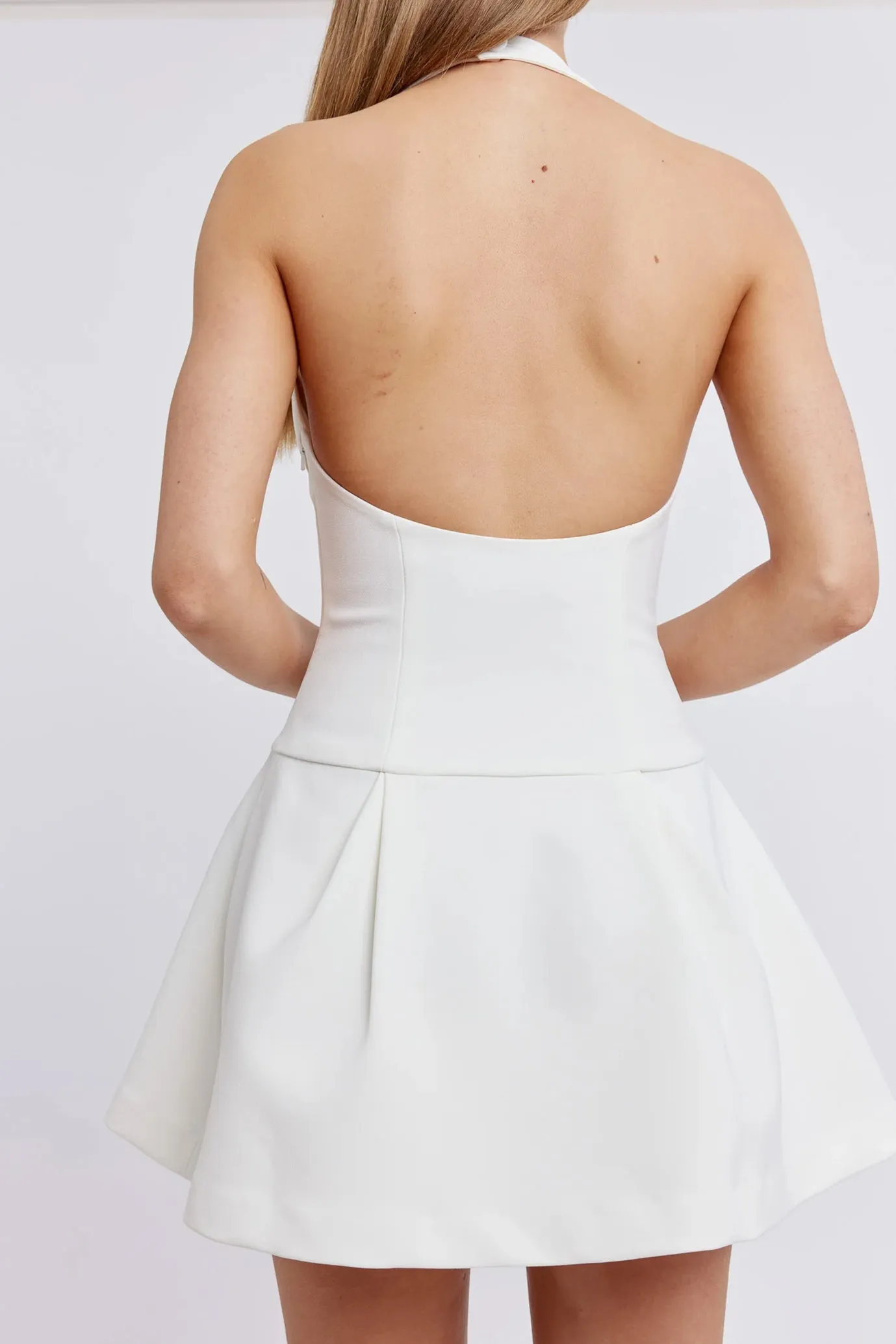 The Ultimate Muse Dropped Hem Mini Dress White by Odd Muse