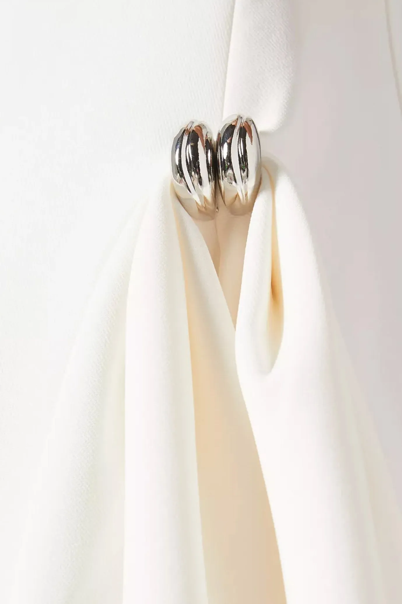 Tulipa Midi Dress in Twill Suiting White by CHATS by C.DAM