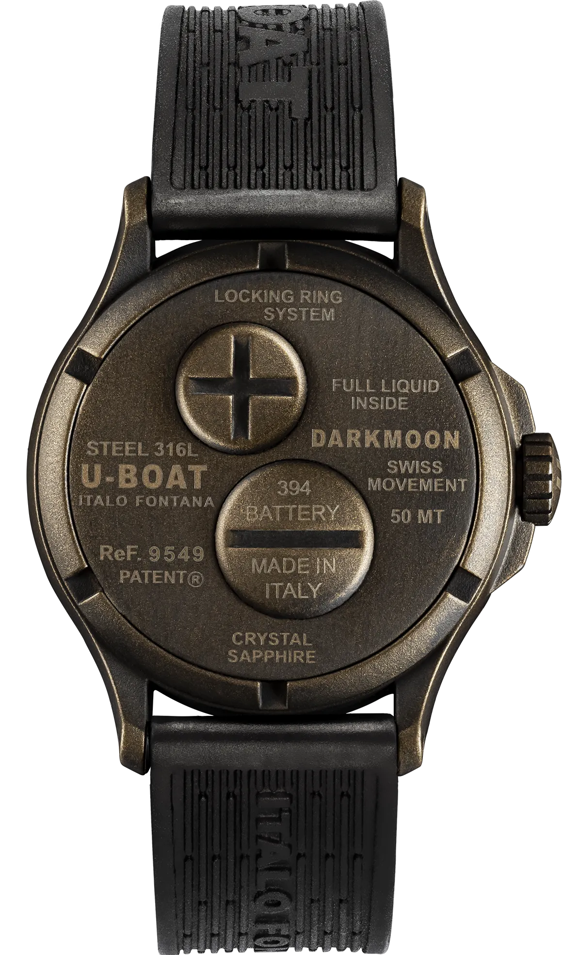 U-Boat Darkmoon 40 Black Brown Curve Vintage Watch