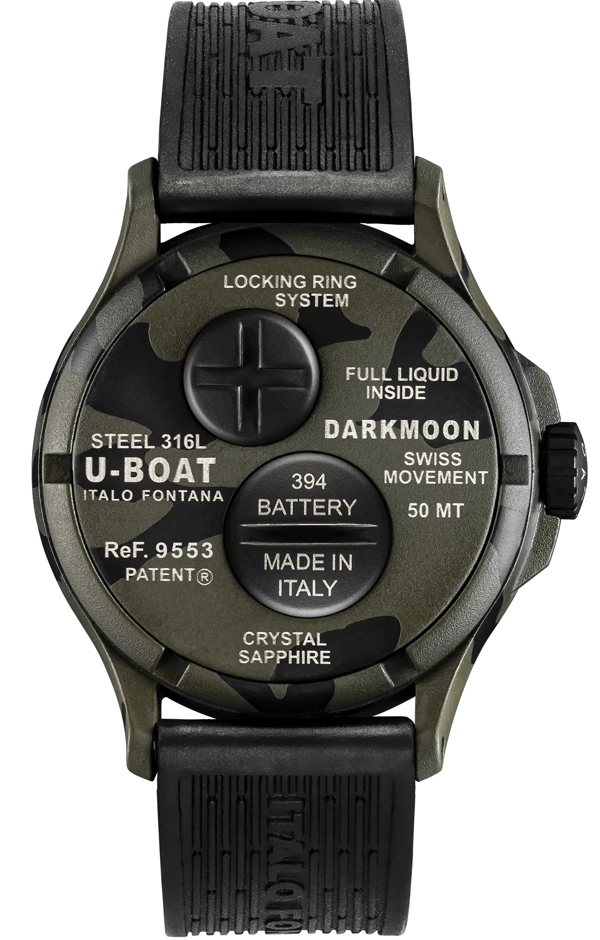 U-Boat Darkmoon 44 Camouflage Black Curve Grey Watch