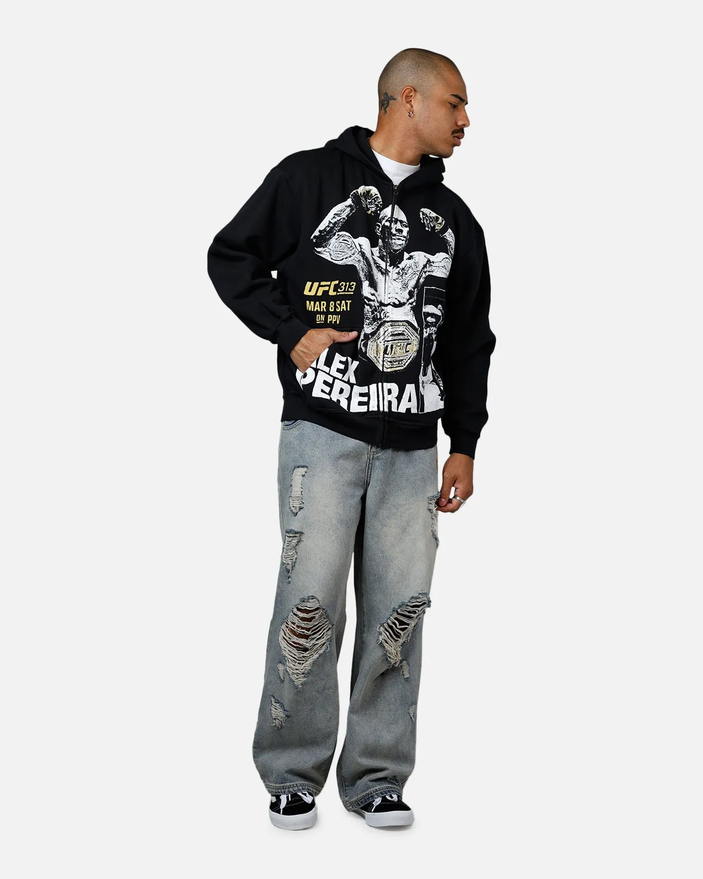 UFC By Culture Kings Alex Pereira 313 Zip-Up Hoodie Black