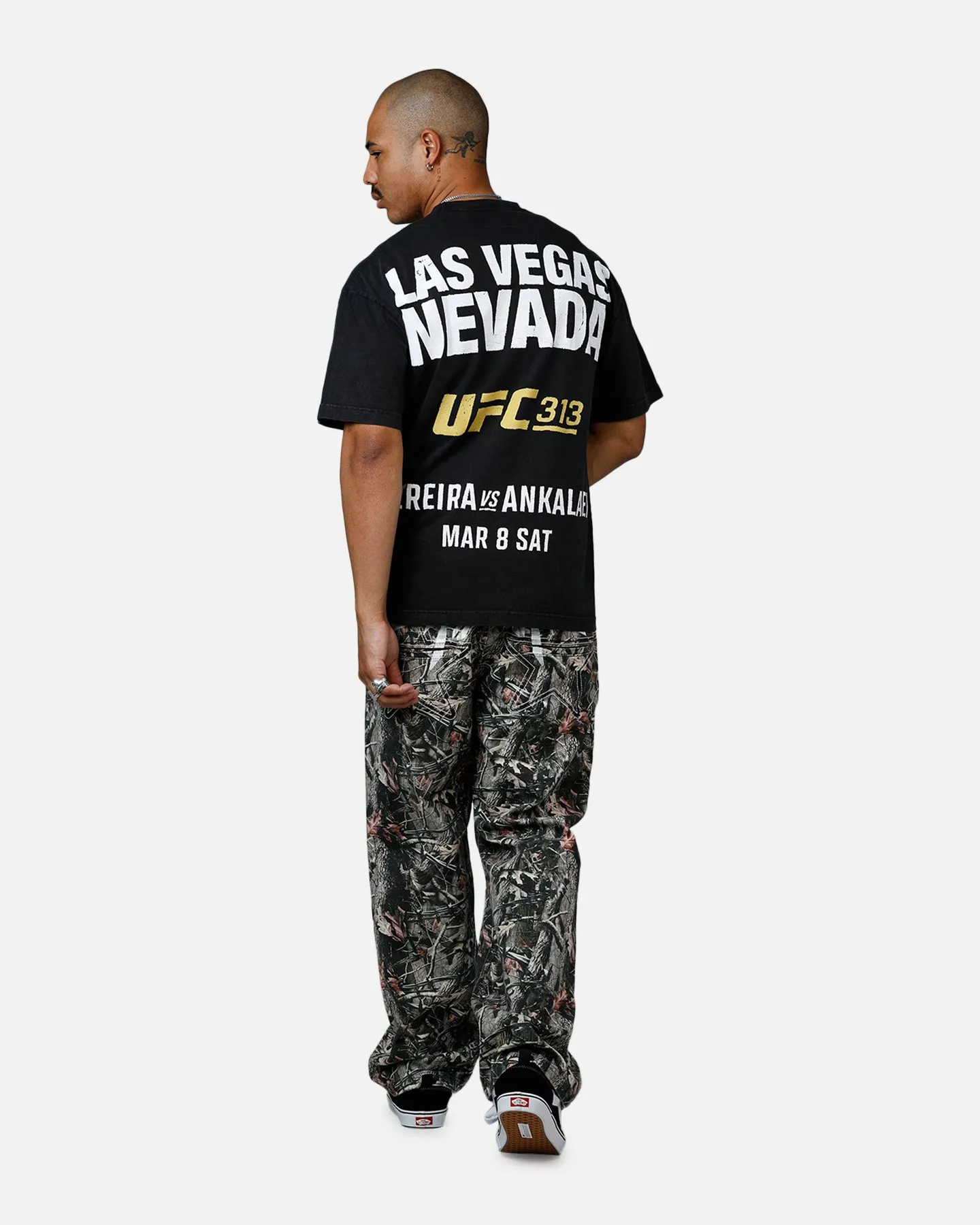 UFC By Culture Kings Justin Gaethje 313 T-Shirt Black Acidwash