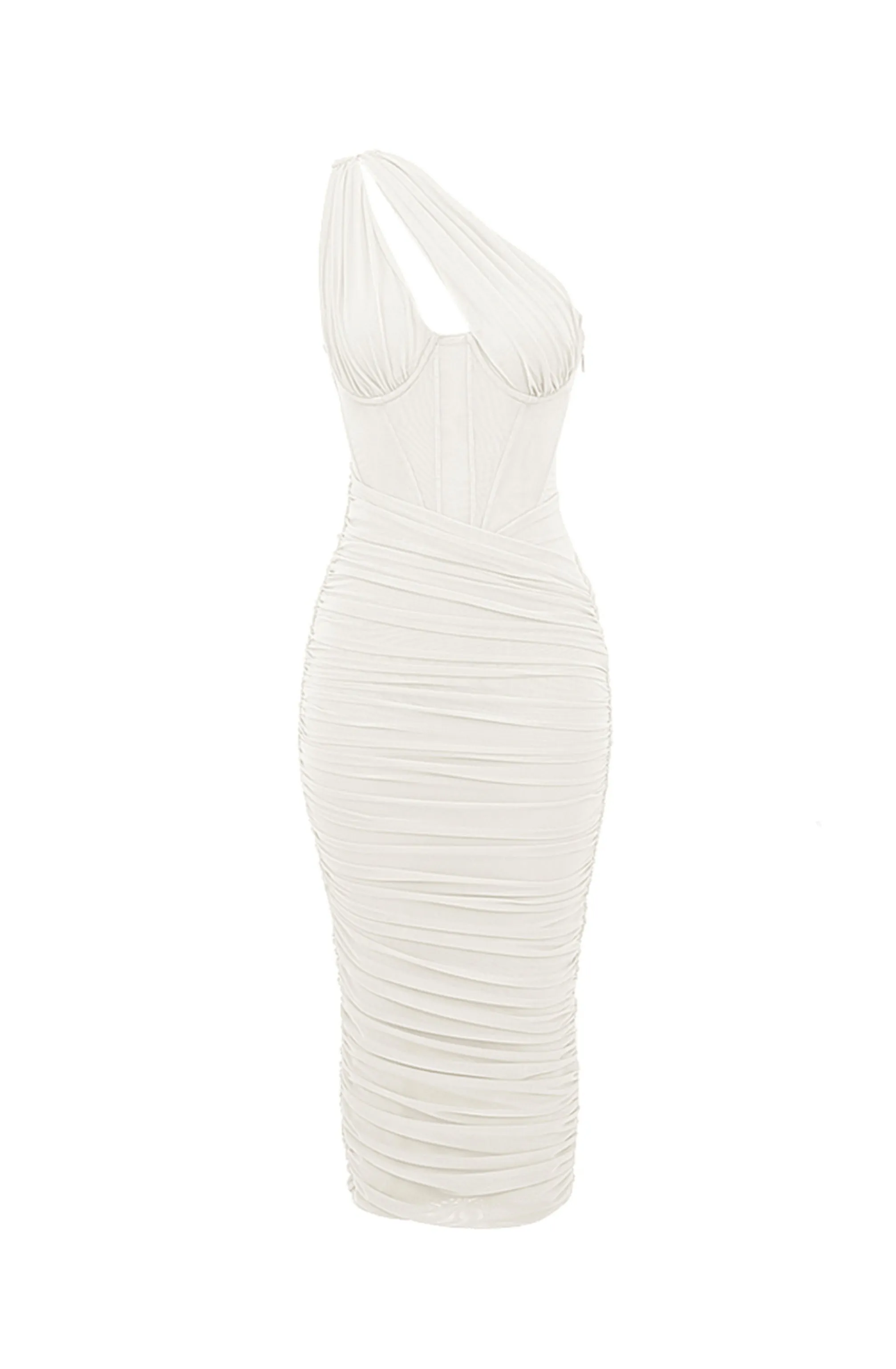 Valentina Ivory Asymmetric Cutout Midi by House of CB