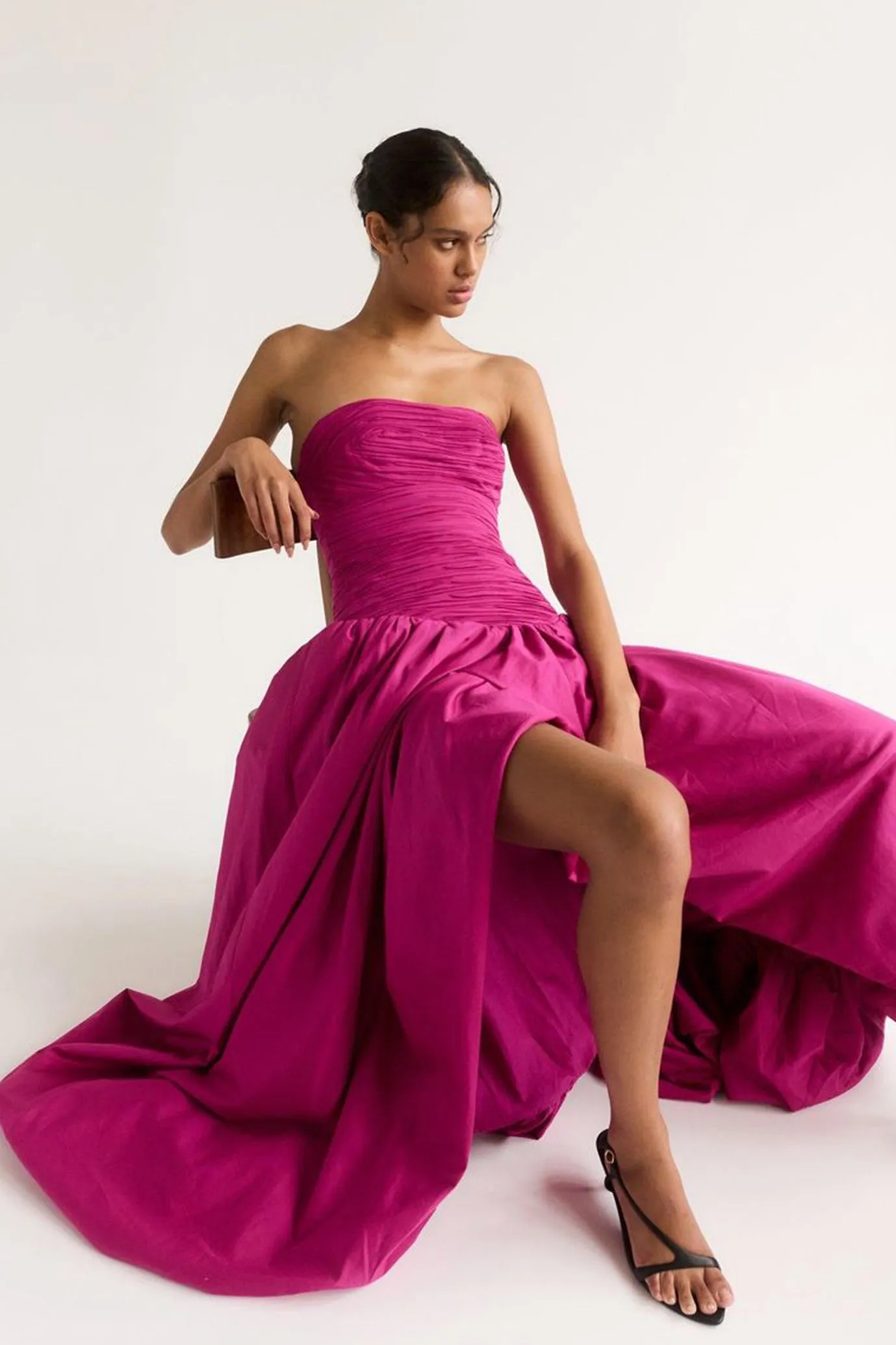 Violette Bubble Hem Maxi Dress Pink by Aje