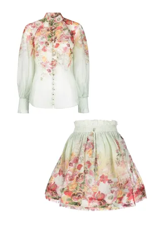 Wonderland Floral-Print Blouse and Skirt by Zimmermann