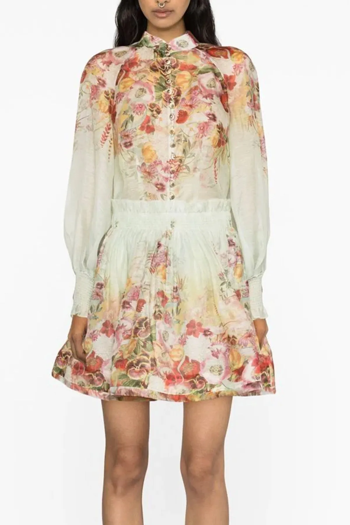 Wonderland Floral-Print Blouse and Skirt by Zimmermann