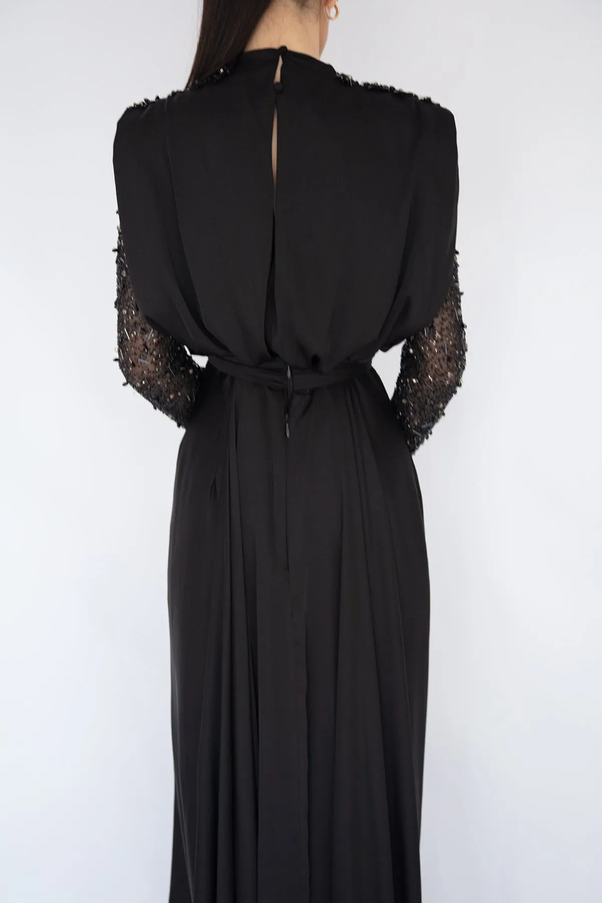 Yasmine Beaded Gown Black by HSH